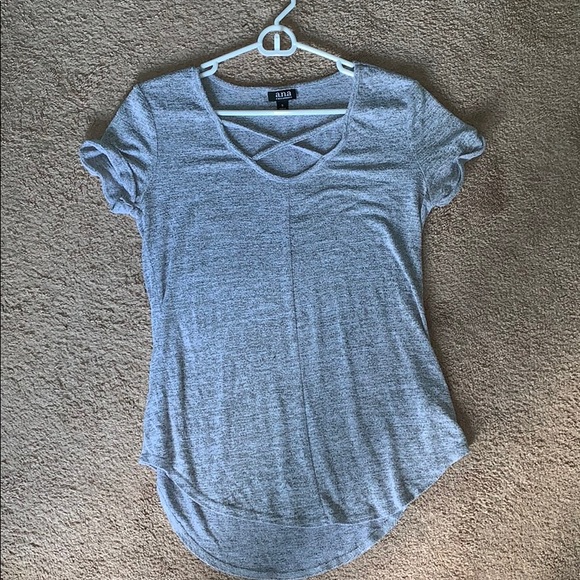 Ana Gray Trendy Short Sleve Tee - Picture 2 of 2